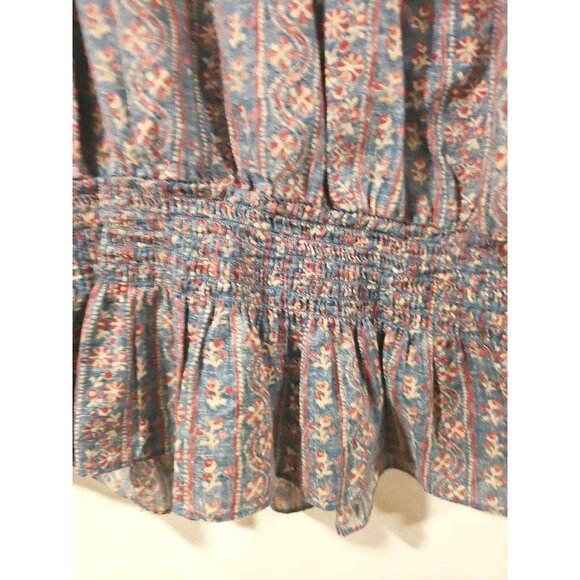 Lauren Ralph Lauren Short Sleeve Blouse LRG Multicolor Babydoll Bella Swan Y2K - Picture 8 of 8